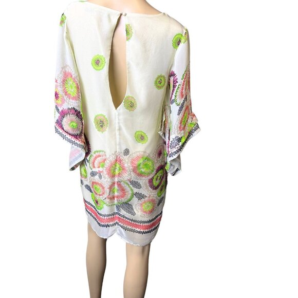 Ark & Co Floral Midi Dress Cutout Back & Bell Sleeves Boho Chic Resort Small - Picture 9 of 11